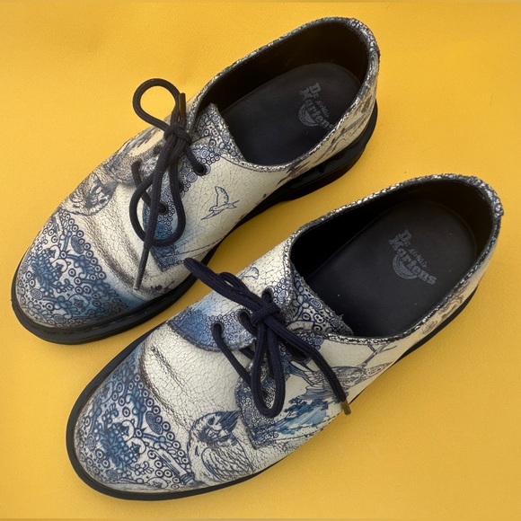 Dr. Martens Blue and White Artistic Flats - Picture 2 of 6